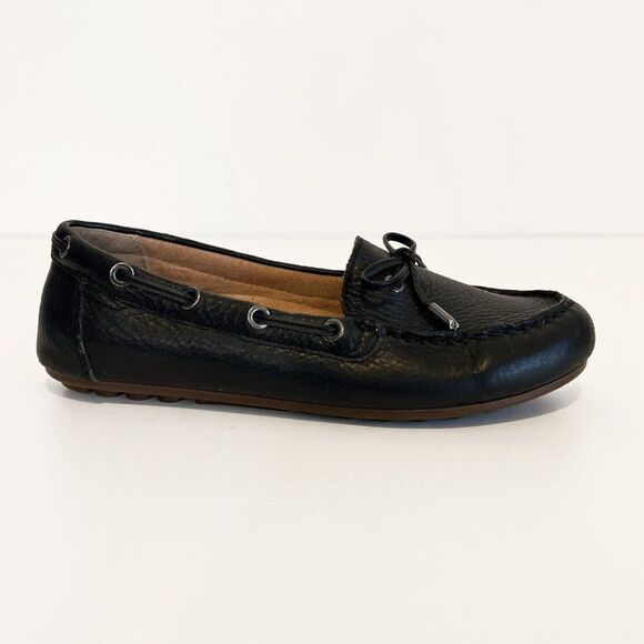 Vionic Virginia Black Leather Slip On Loafers - Picture 1 of 6
